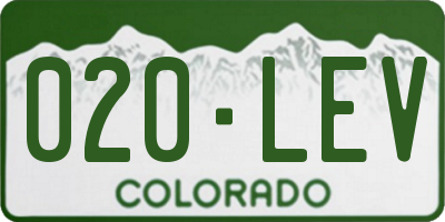 CO license plate 020LEV