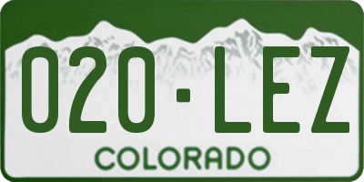 CO license plate 020LEZ