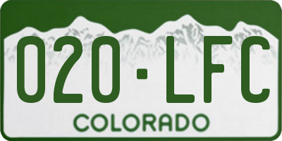 CO license plate 020LFC