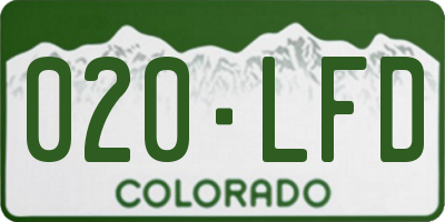 CO license plate 020LFD