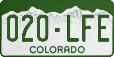 CO license plate 020LFE