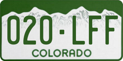 CO license plate 020LFF