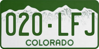 CO license plate 020LFJ