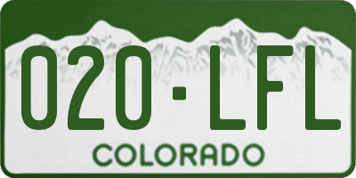 CO license plate 020LFL