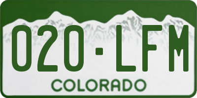 CO license plate 020LFM