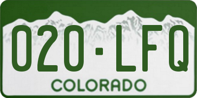 CO license plate 020LFQ