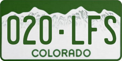 CO license plate 020LFS