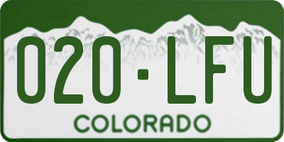 CO license plate 020LFU