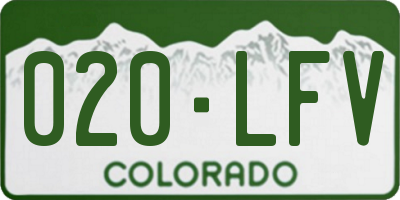 CO license plate 020LFV