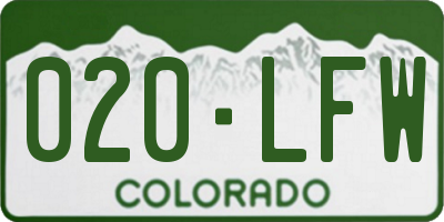 CO license plate 020LFW