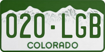 CO license plate 020LGB