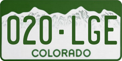 CO license plate 020LGE