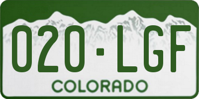 CO license plate 020LGF