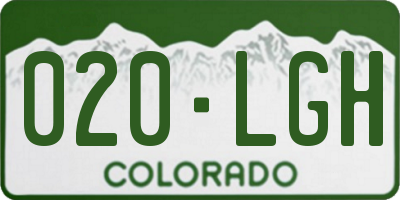 CO license plate 020LGH