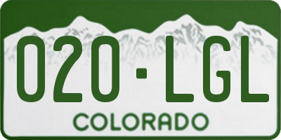 CO license plate 020LGL