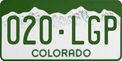 CO license plate 020LGP