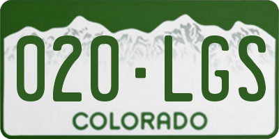 CO license plate 020LGS