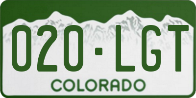 CO license plate 020LGT