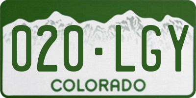 CO license plate 020LGY