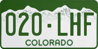 CO license plate 020LHF