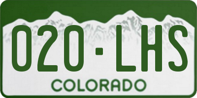 CO license plate 020LHS