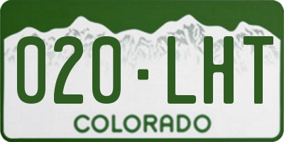 CO license plate 020LHT