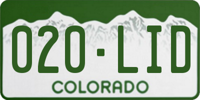 CO license plate 020LID