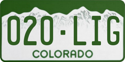 CO license plate 020LIG