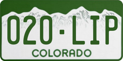 CO license plate 020LIP