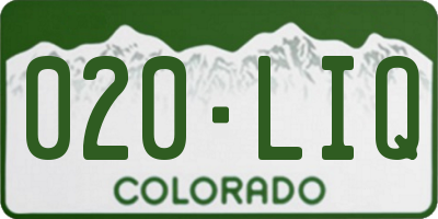 CO license plate 020LIQ