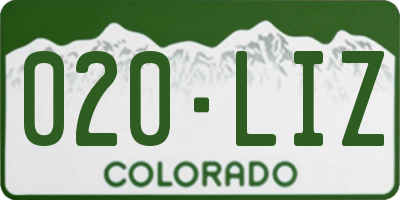 CO license plate 020LIZ