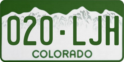 CO license plate 020LJH