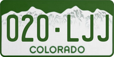 CO license plate 020LJJ