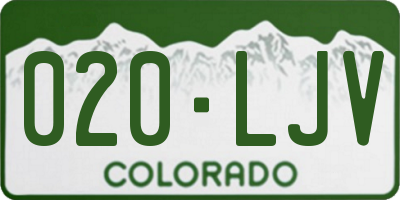 CO license plate 020LJV