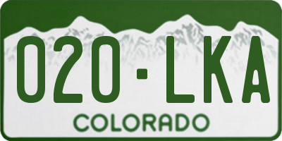 CO license plate 020LKA