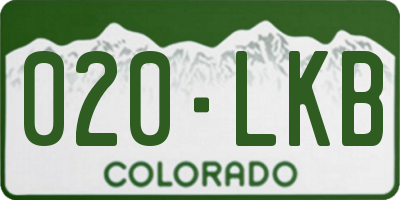 CO license plate 020LKB