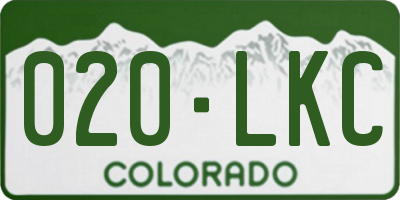 CO license plate 020LKC