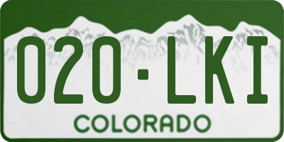 CO license plate 020LKI