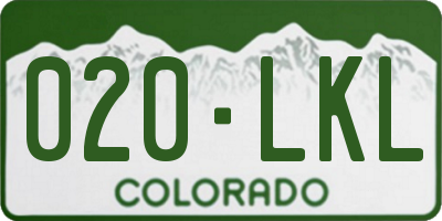 CO license plate 020LKL