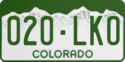 CO license plate 020LKO