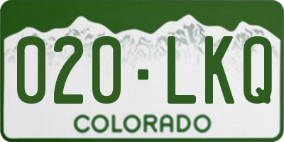 CO license plate 020LKQ