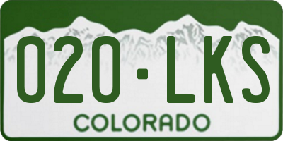 CO license plate 020LKS