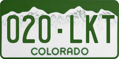 CO license plate 020LKT