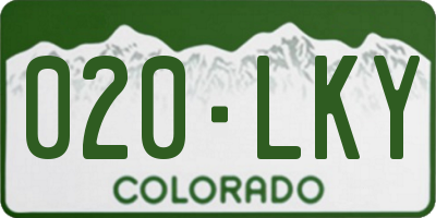 CO license plate 020LKY