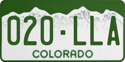 CO license plate 020LLA