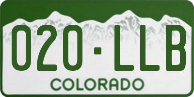 CO license plate 020LLB