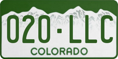 CO license plate 020LLC
