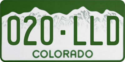 CO license plate 020LLD