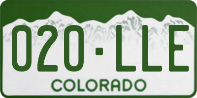 CO license plate 020LLE