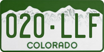 CO license plate 020LLF
